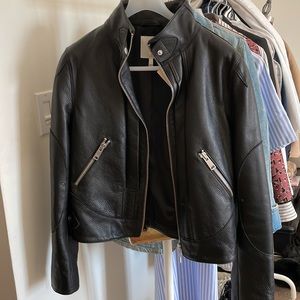 Joie’s leather bike jacket  very cool design.